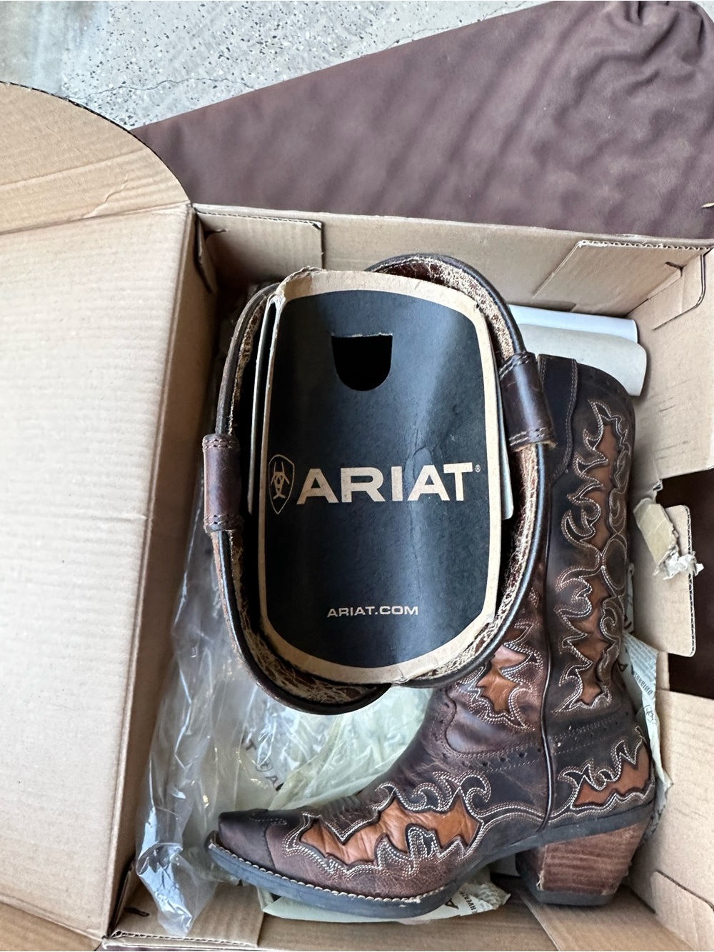 Ariat Women's Dandy Boots in Sassy Brown and Sand Hill Brown - Picture 4 of 5